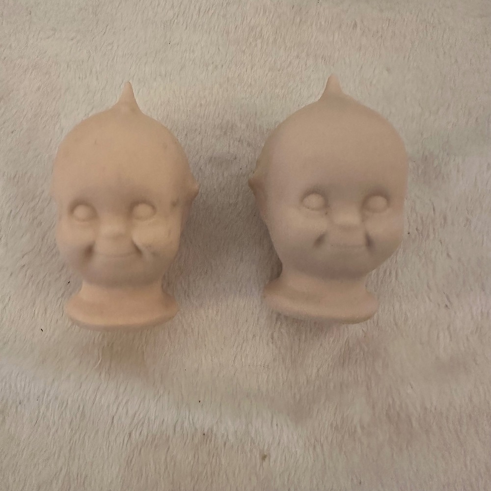Vintage Kewpie Head Shoulders  Craft Art Oddities Ornament Exc. Bisque Porcelain
